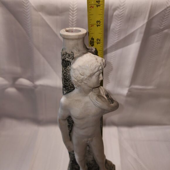 Vintage Decanter Statue David Michelangelo Handpainted Italy 13” Empty Vase - Picture 10 of 14